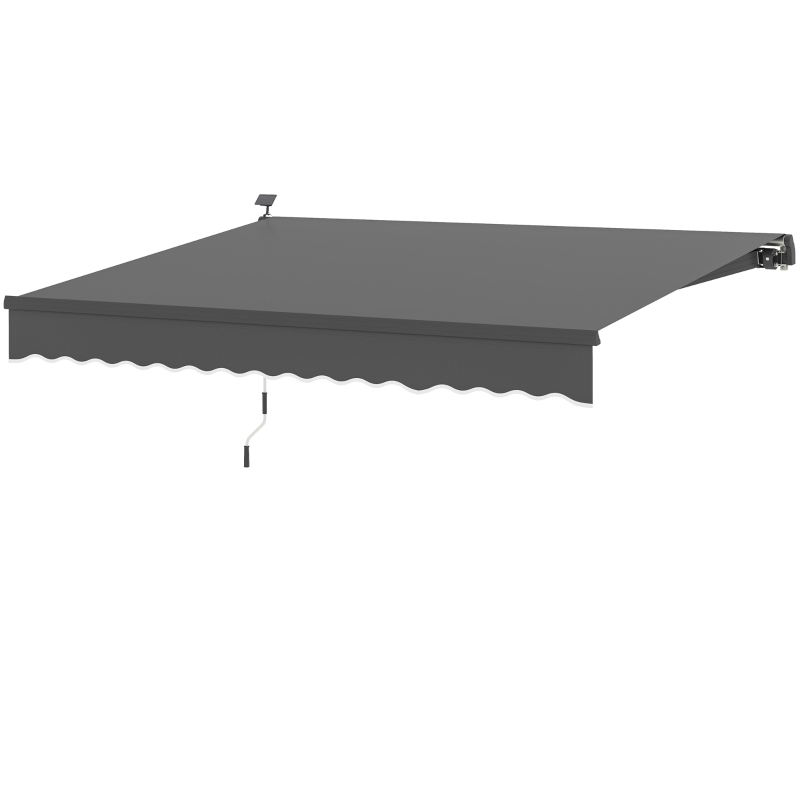 Stilvora Gelenkarmmarkise Ausziehbar Mit Solar Led Und Verstellbarer Neigung Aus Aluminium Grau 395 × 300 Cm