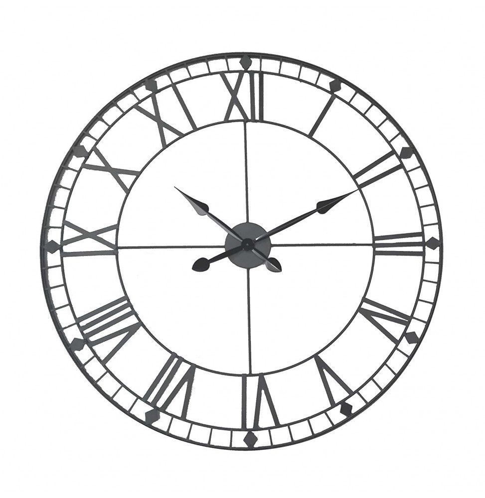 Atmosphera - Horloge Vintage Métal Noir D90cm Créateur D'Intérieur