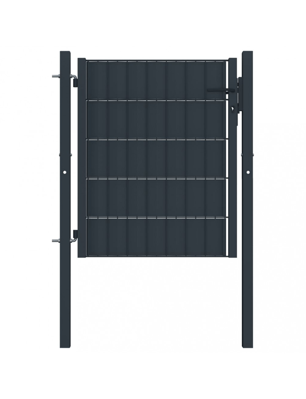 Vidaxl Anthrazit Zauntor Pvc Und Stahl 100X101 Cm