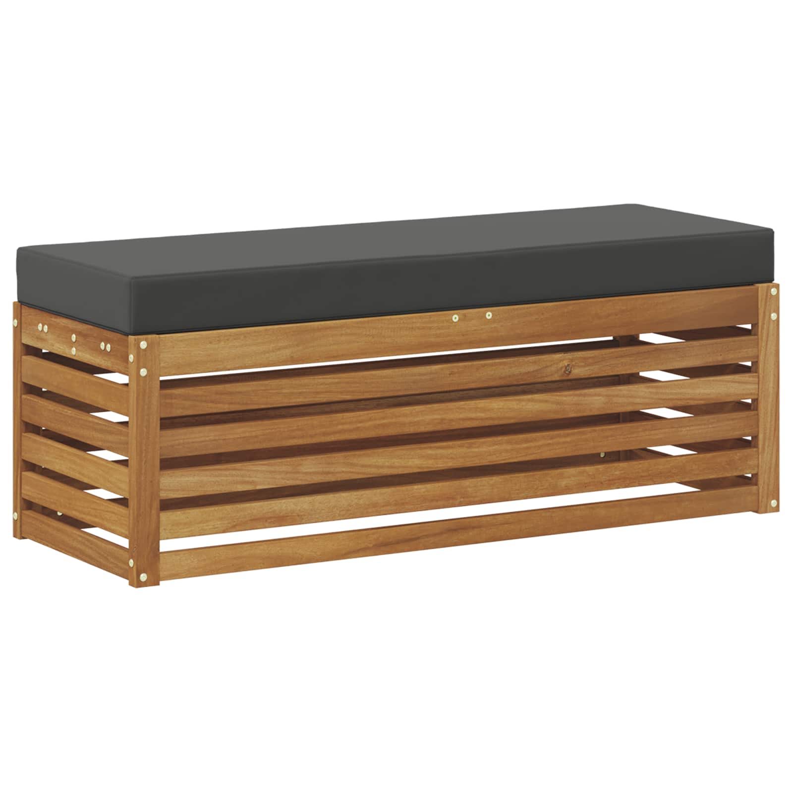 Vidaxl Stool Bench Solid Acacia Wood Natural And Anthracite 8721359489798