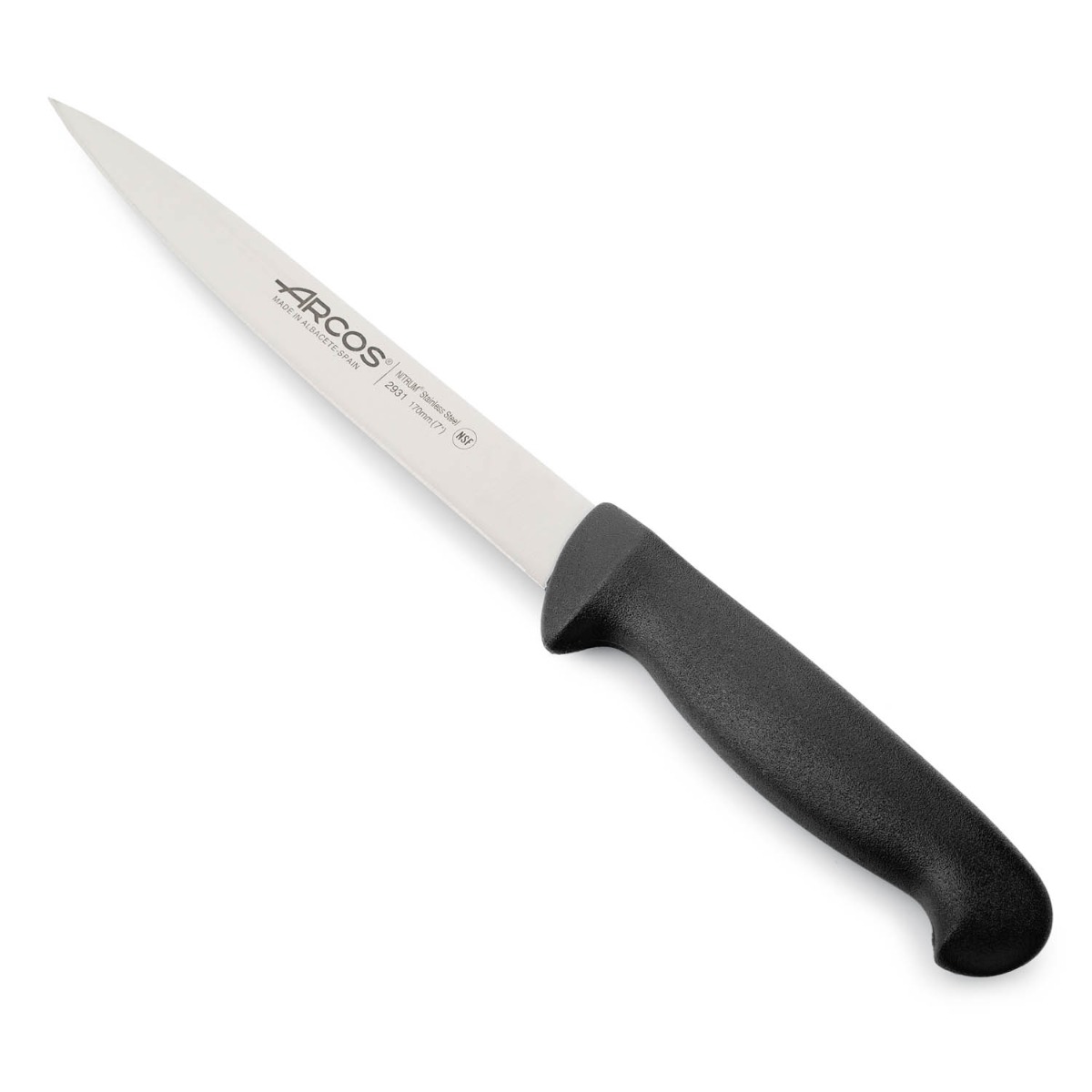 Arcos Schwarz Sohlenmesser Farbe - Prof 293125 Mit Nitrum-Zellen Aus Rostfreiem Stahl Und Mango Ergonomische E Polypropylen-Klinge 17 Cm, Display-Abdeckung