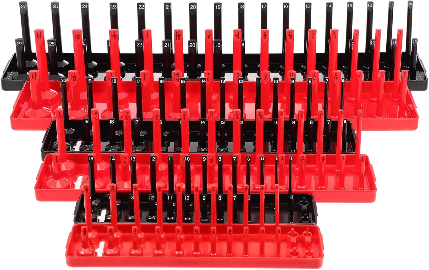 Support pour douilles 1/2", 1/4" et 3/8" en plastique, lot de 6 organisateurs