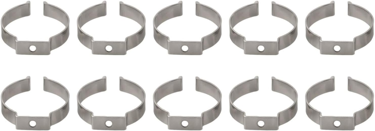 Clips à ressort ouverts pour manches, acier au manganèse, 6 à 28 mm, lot de 10