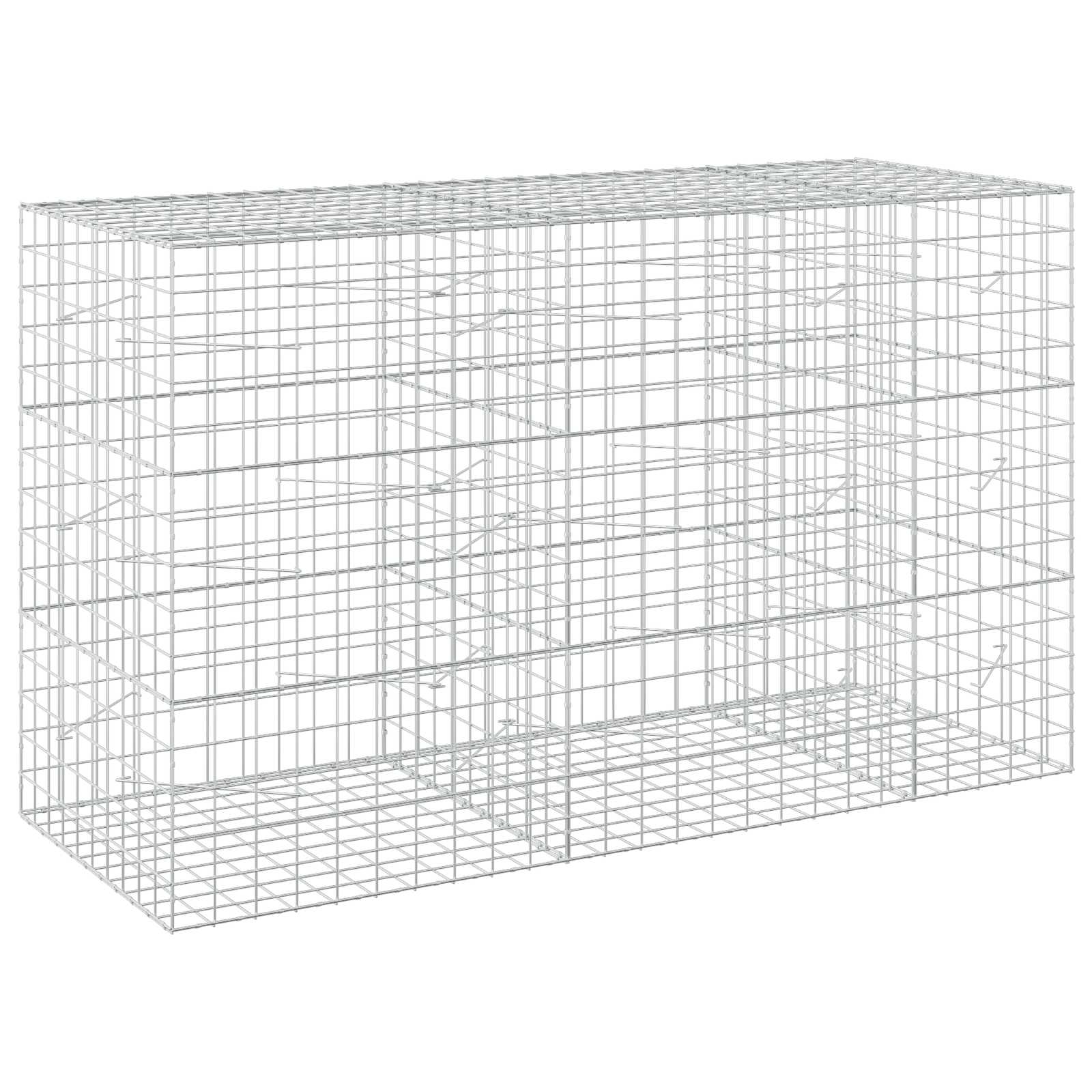Vidaxl Versilbert Gabione Mit 5 Mm Draht Und 10X10 Cm Maschen 250X100x150 Cm