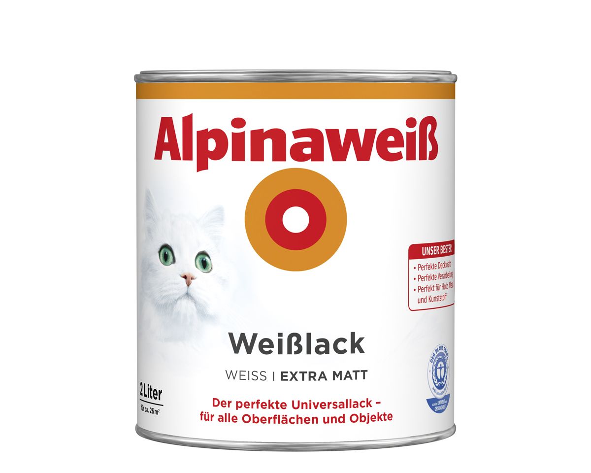 Weiß Weisslack Extra Matt 2,0 Ltr. Universallack - Alpina