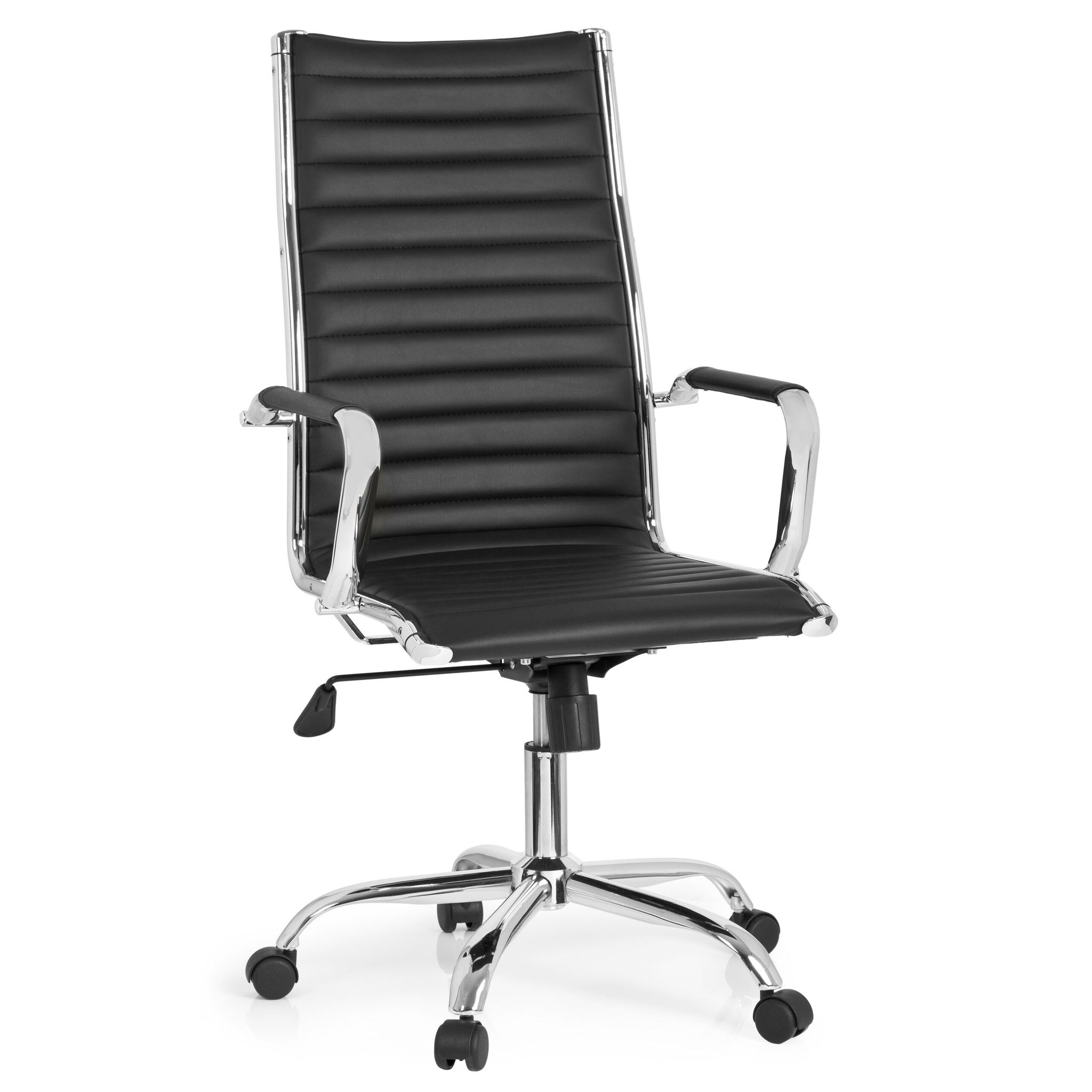 Hjh Office Schwarz Bürostuhl / Chefsessel Vemona 20 Pu Chrom