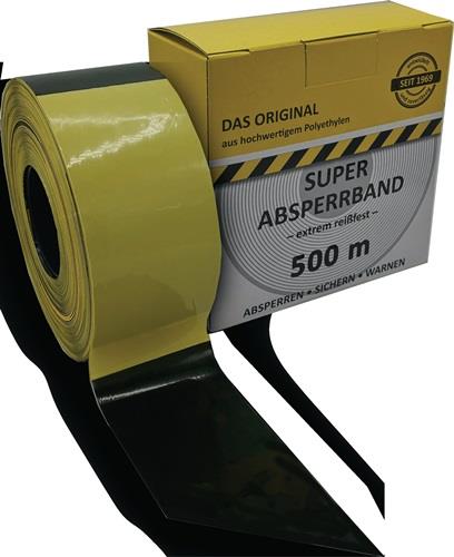 Moravia Schwarz Kelmaplast Absperrband L.500m B.80mm Gelb/ Geblockt 500M/Karton Kelmaplast