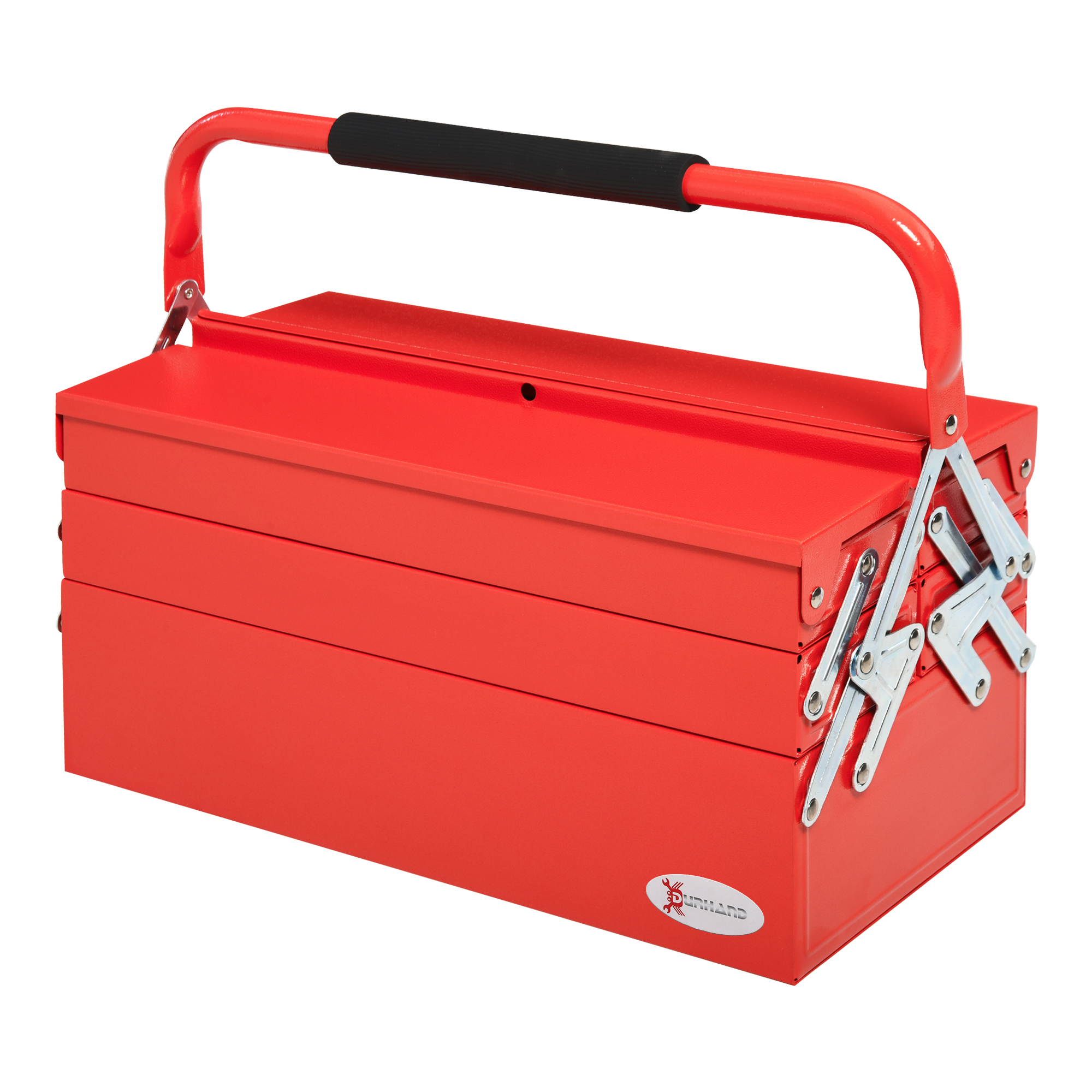 Caisse à outils pliable en tôle d'acier, 5 plateaux sur 3 niveaux, charge 20 kg