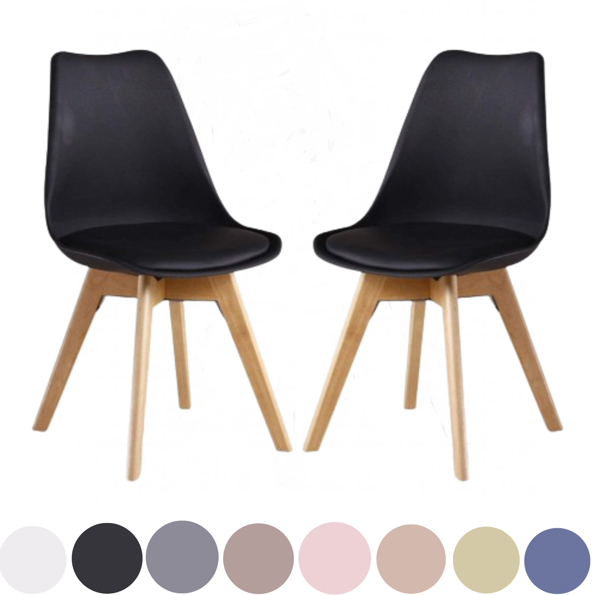 Ensemble De 2 Chaises De Salle À Manger Rétro – Coque En Polypropylène