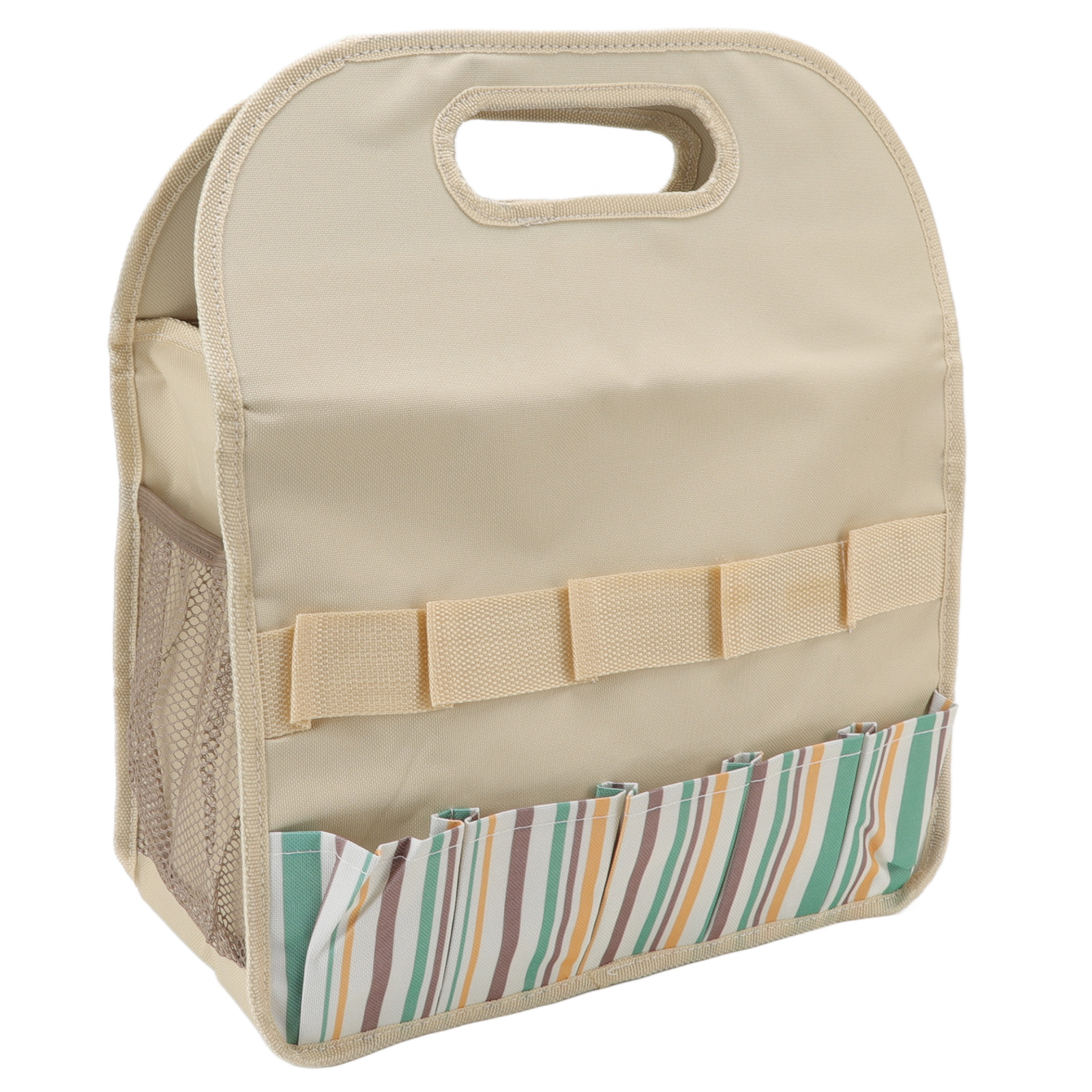 Sac organisateur d'outils de jardin en toile Oxford 600D, 35,5 x 17 x 40 cm, beige