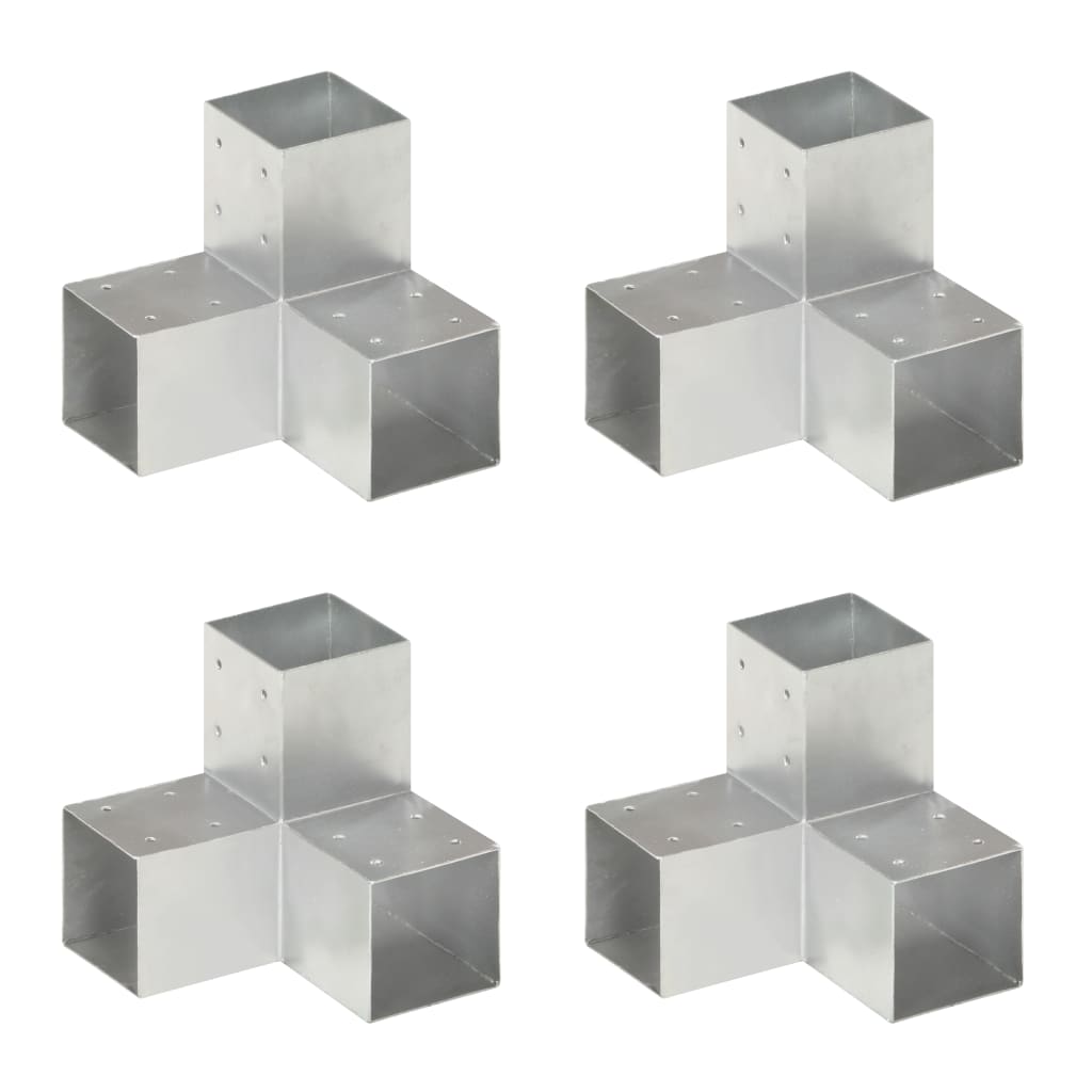 Vidaxl - Post Connectors 4 Pcs Y Shape Galvanised Metal 91x91 Mm