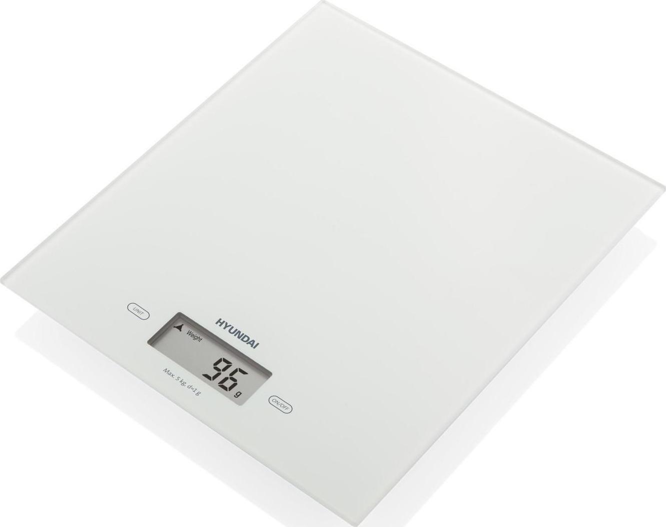 Hyundai KVE 893, Elektronische Küchenwaage, 5 kg, 1 g, Weiß, Glas, Arbeitsplatte - Image 2