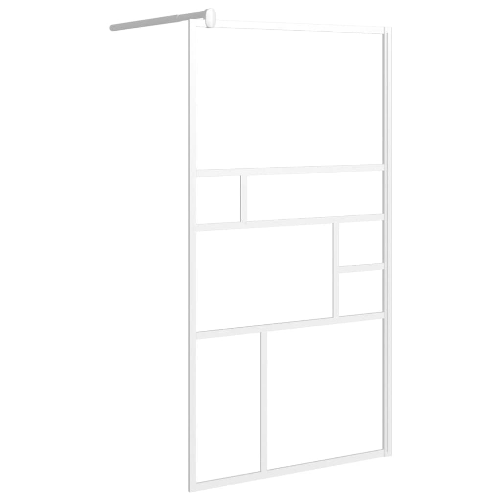 Vidaxl Weiß Esg-Glas - Duschwand Für Walk-In Dusche 100X195 Cm Esg-Glas