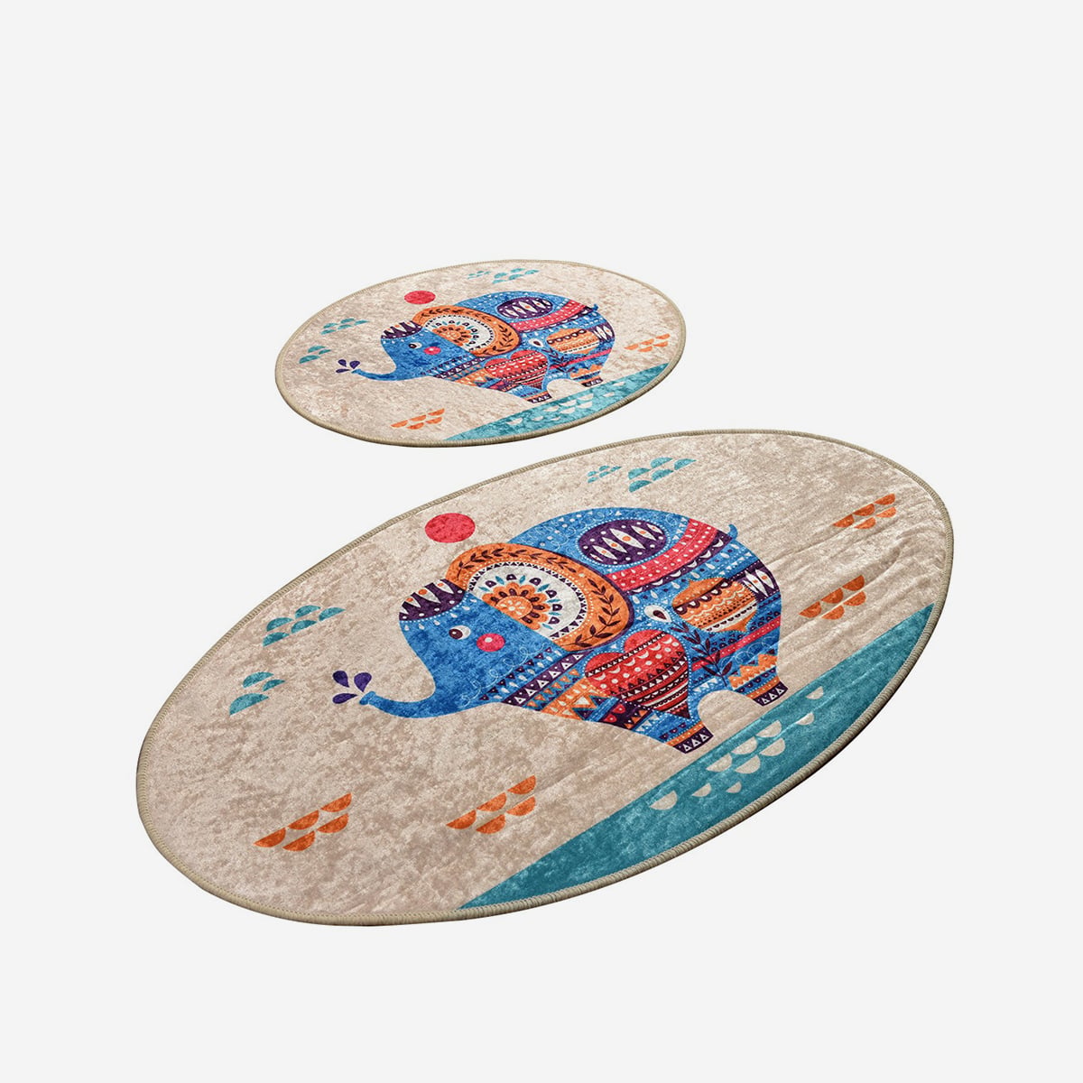 Ahd Amazing Home Design Ethnische Set 2-teilig, Rutschfeste, Waschbare Badematten
