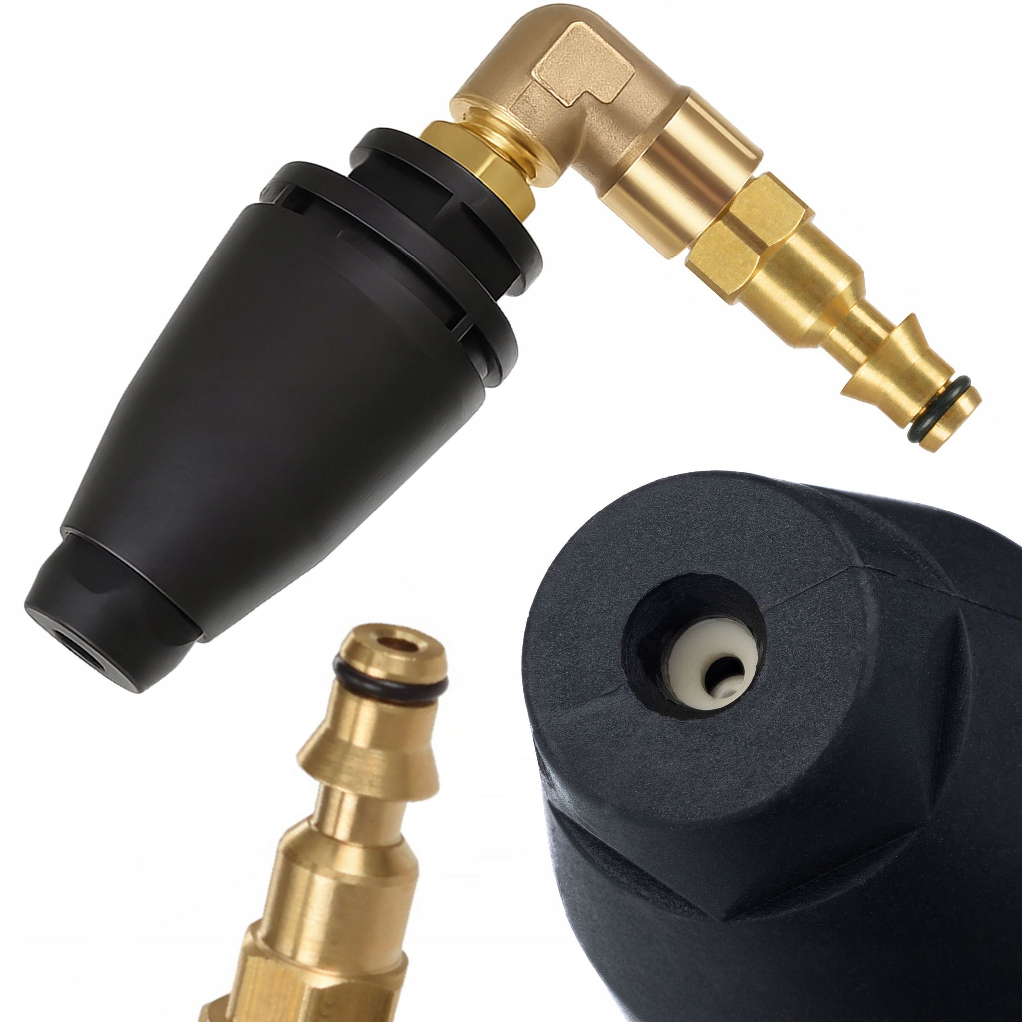 Rosfix Ersatzdüse Kompatibel Mit Hochdruckreinigern Lavor Galaxy Iclean Hr – Turbo Rotierend 90° 360° Kunststoff Set Messing Für Pflaster Und Unterboden 5905954135004