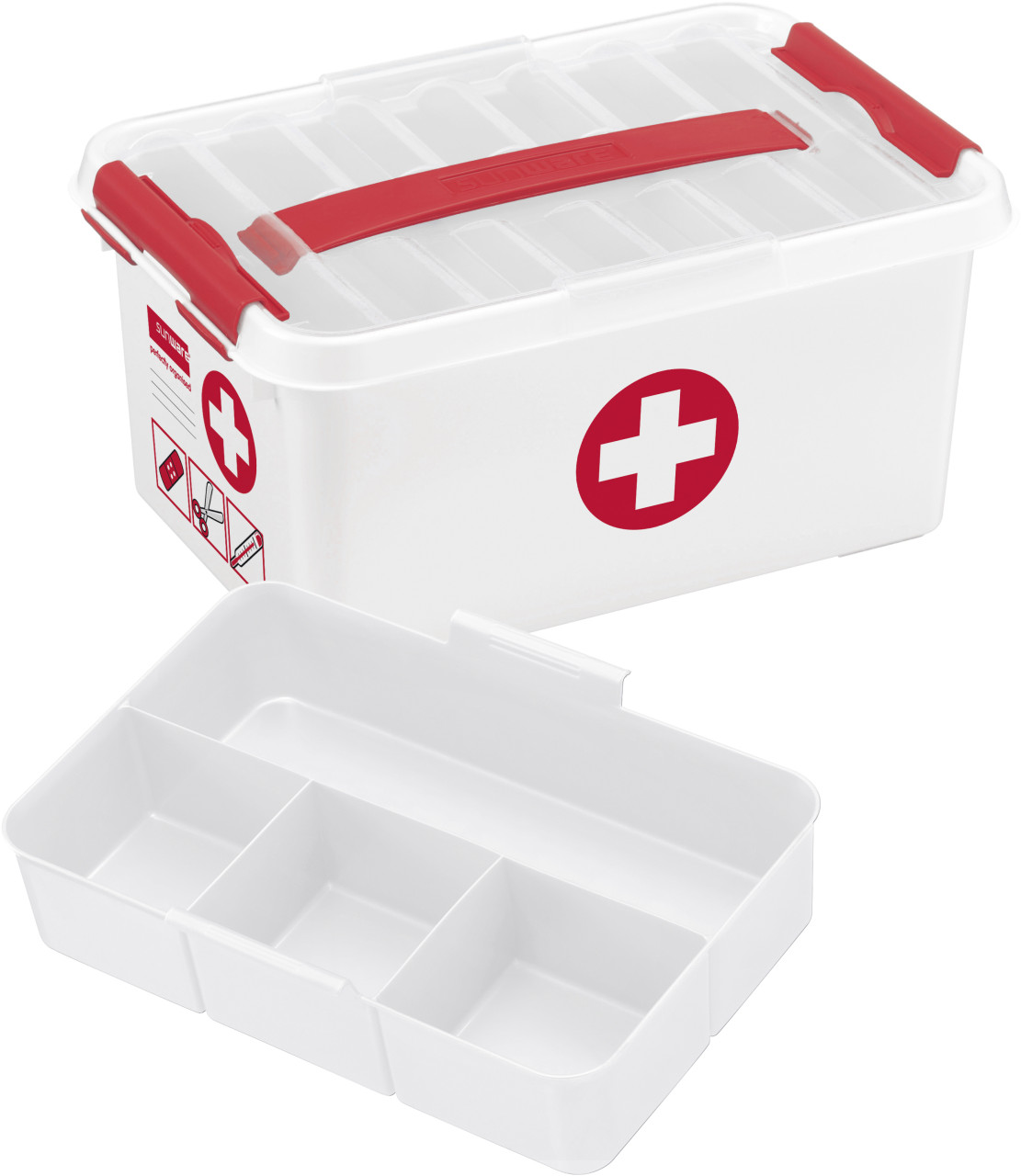 Sunware Erste-Hilfe-Box - Aufbewahrungsbox - 6L - Rot, Weiß - Image 3