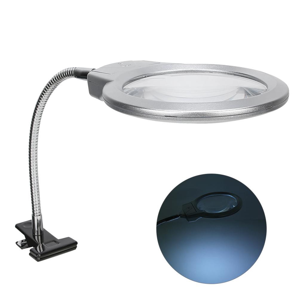Pince loupe LED à main, grossissement 2,25x et 5x, ABS et acrylique