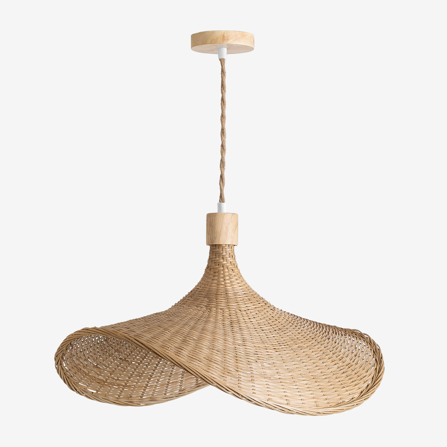 Suspension En Bambou Chaifer Sklum Naturel 55 X 45 Cm