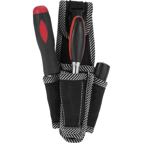 Sac à outils électricien 23 cm, sangle ajustable, EVA 600D, noir