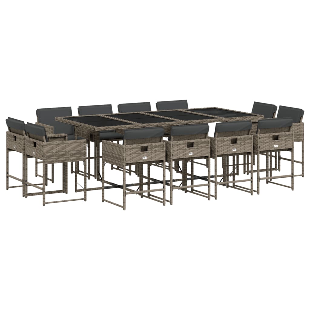 VidaXL - Garten essgruppe poly-rattan, One Size, Grau