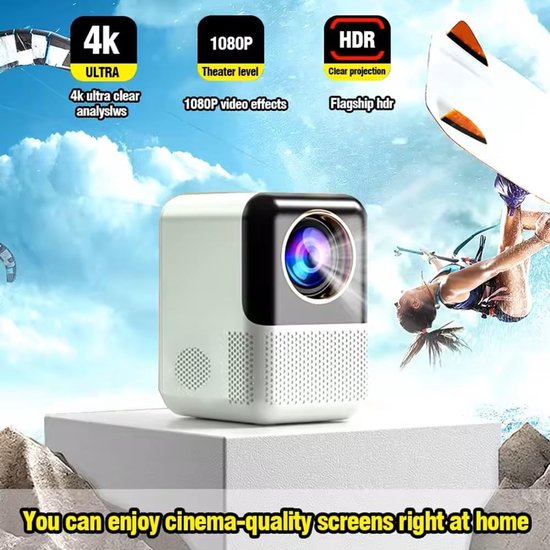 Mini Proiettore Full Hd – Video 1080p / 4k – Android 10 – Wi-fi 5g – Messa A Fuoco Automatica – Proiettore Intelligente Portatile Per Home Cinema