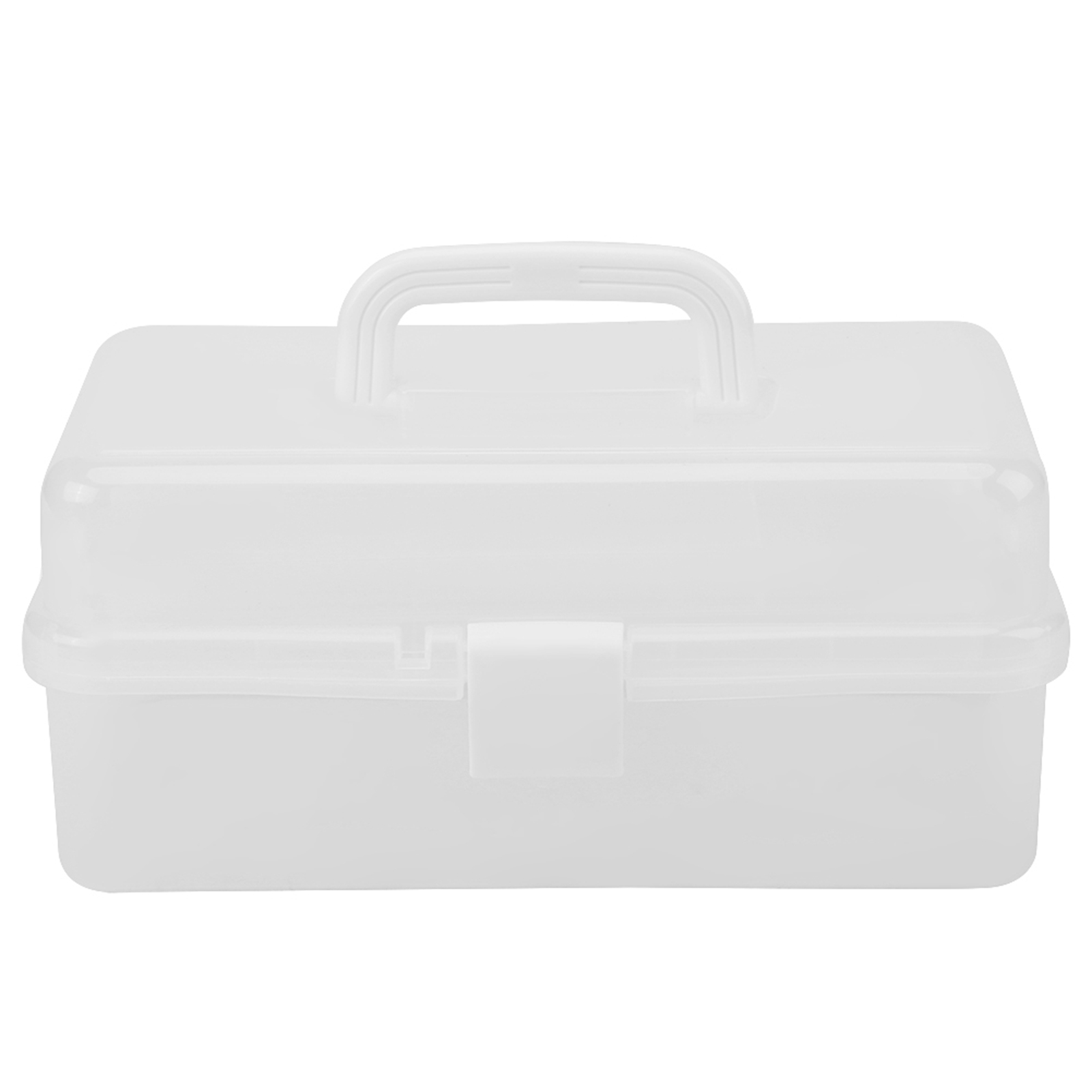 Boîte de rangement pliable 3 niveaux avec poignée, PP transparent, 32 x 19 x 14,5 cm