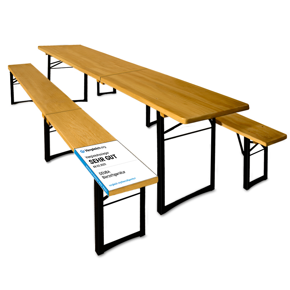 Deuba Birreria Set 3pz Pieghevole 1x Tavolo 2x Panche 220x50x75cm Trasporto Facile Set Birreria Da Giardino In Legno Campeggio Terrazza Feste Matrimonio Bar Picnic