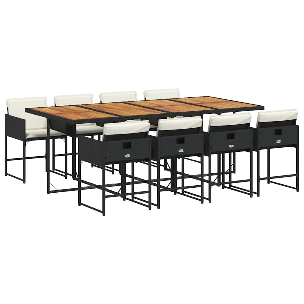 Garden Dining Set Black And Cream White Vidaxl