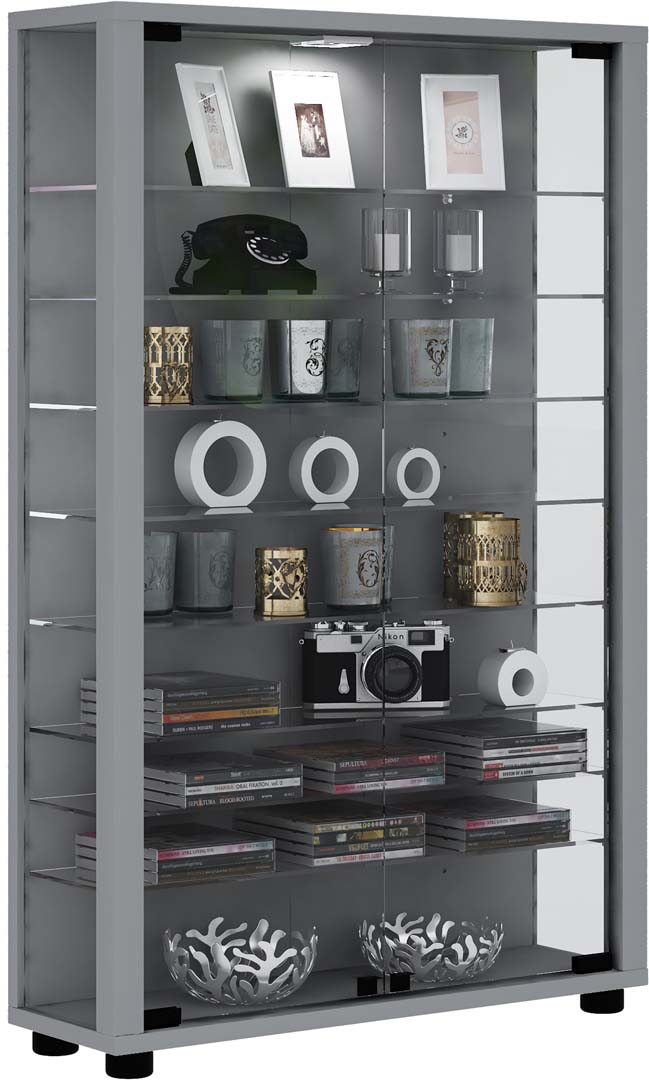 Vitrine   ¦ silber ¦ Maße (cm): B: 59 H: 90 T: 18.0 Schränke > Vitrinen - Sconto - Image 4