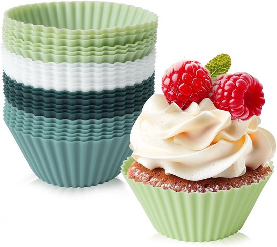 Stampi Per Crostate 6,5 X 6,5 X 2,5 Cm, Set Da 24 Pezzi, Stampi Per Crostate In Silicone, Stampi Da Forno Per Muffin, Torte, Pasticcini E Budini, Stampi Per Muffin Riutilizzabili Per