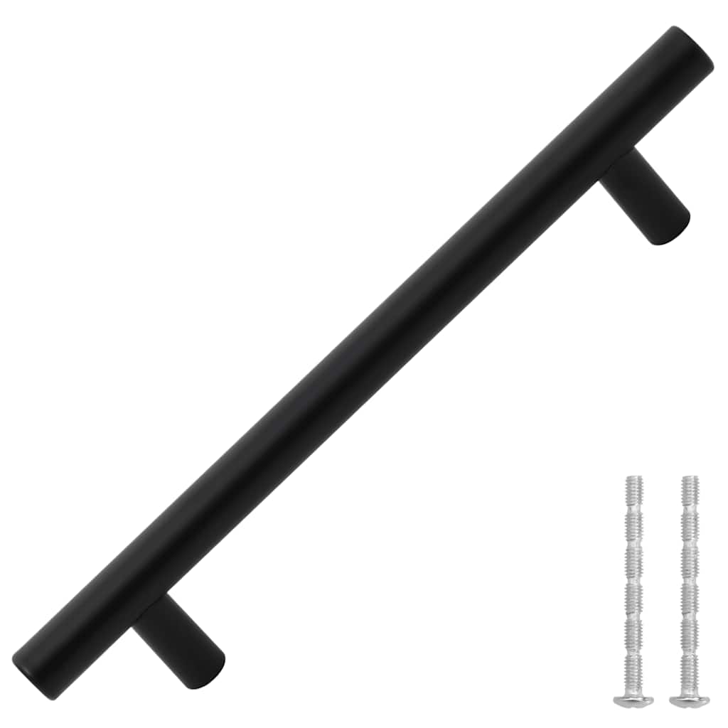 Cabinet Handles 10 Pcs Black 128 Mm Stainless Steel Vidaxl