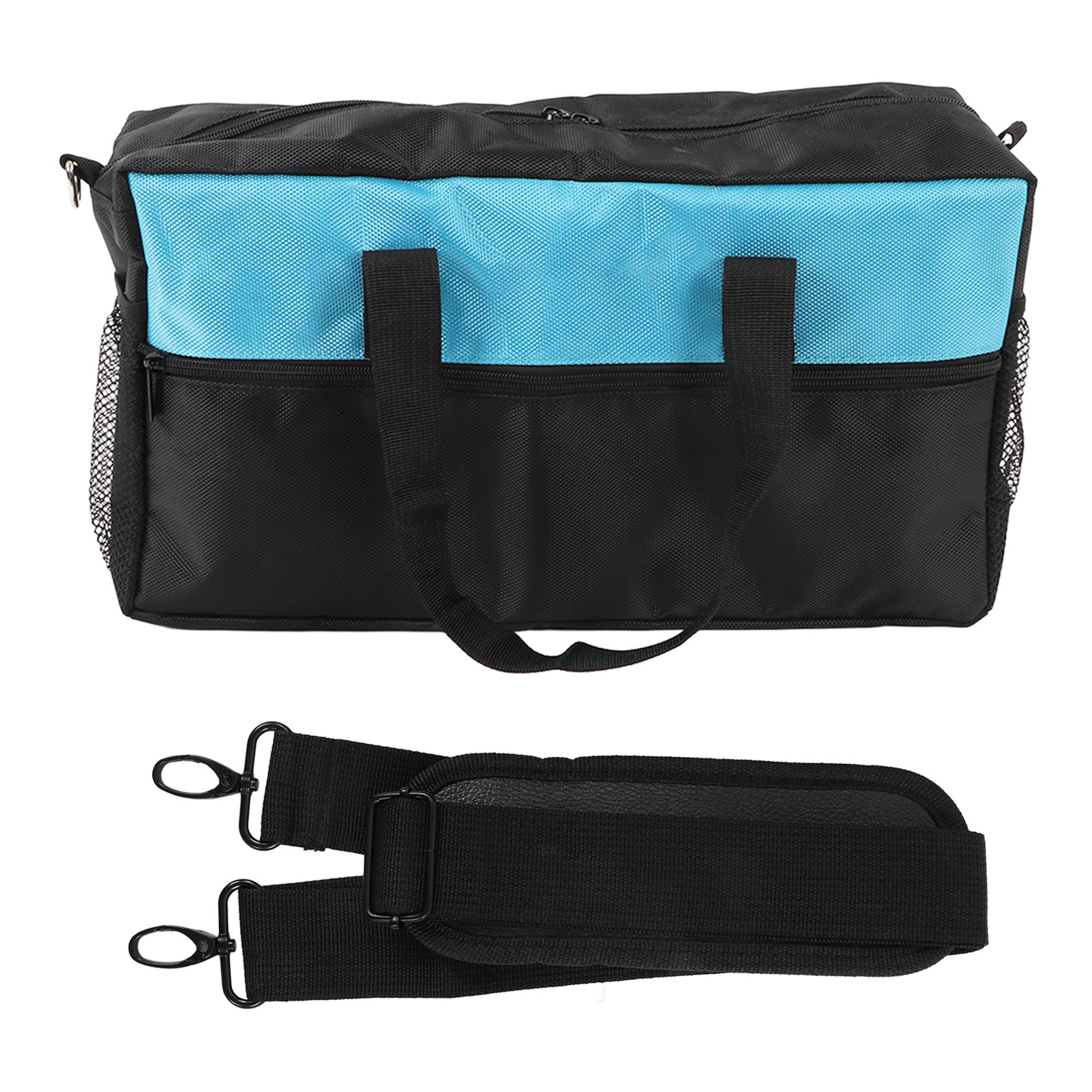 Sac à outils grande ouverture en toile Oxford 1680D, poches de rangement pour électricien, 46 cm