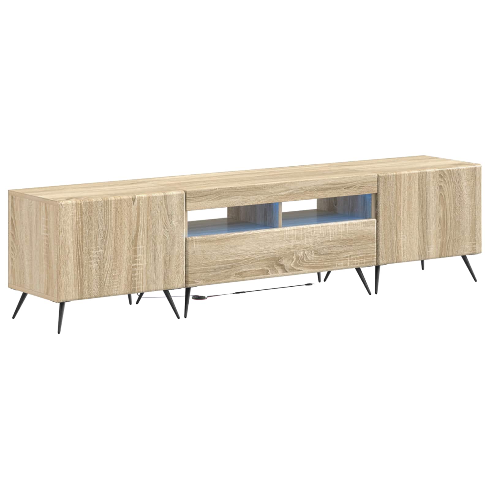 Vidaxl Braun Led-Tv-Schrank Breda 3 Stk. Sonoma-Eiche Holzwerkstoff