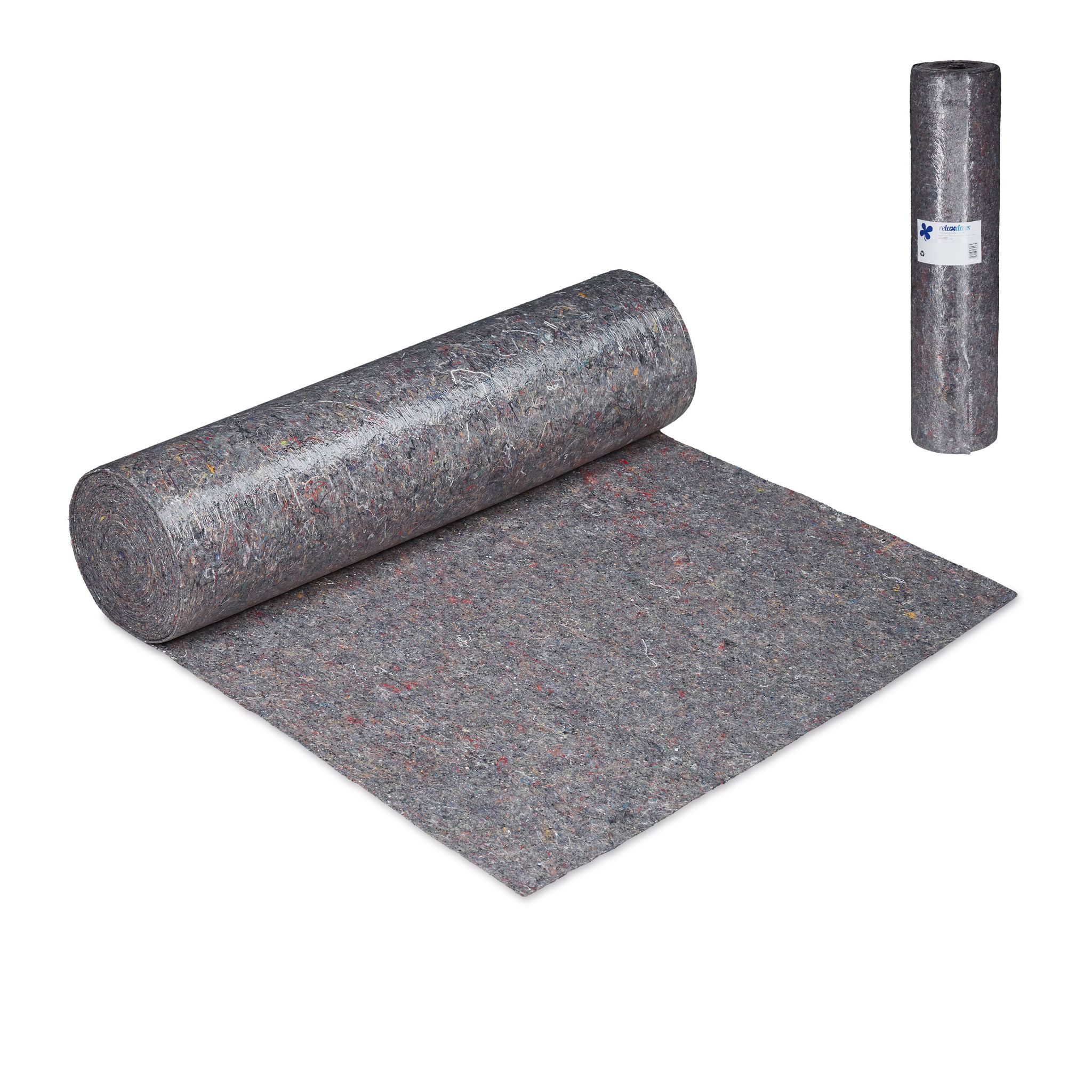 Relaxdays - Dust Sheet, Drop Cloth Roll, 1 X 50 M, 50m², Non-slip, Waterproof, 180g/m², Painting Floor Protection, Grey