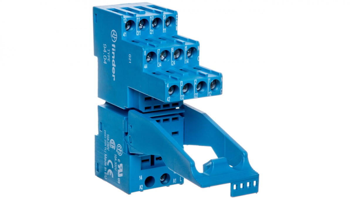 Finder Blau Sockel Für Relais 55.32, 55.34, 85.02, 85.04, Kunststoff 94.04Spa