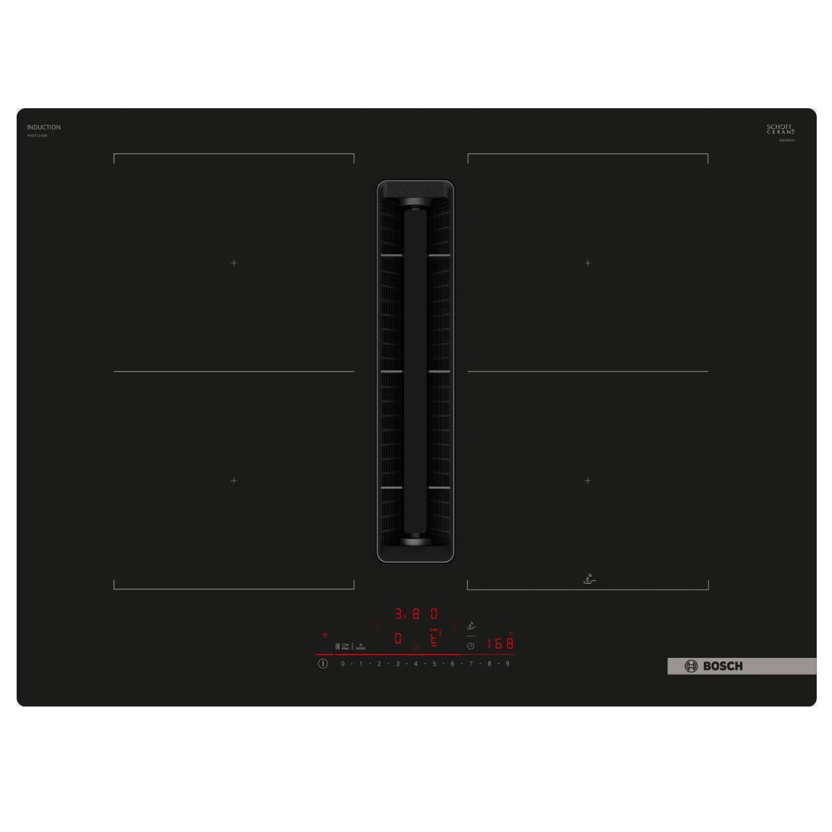 Bosch - Table de cuisson aspirante induction 71cm 4 feux 3600w noir PVQ711H26E