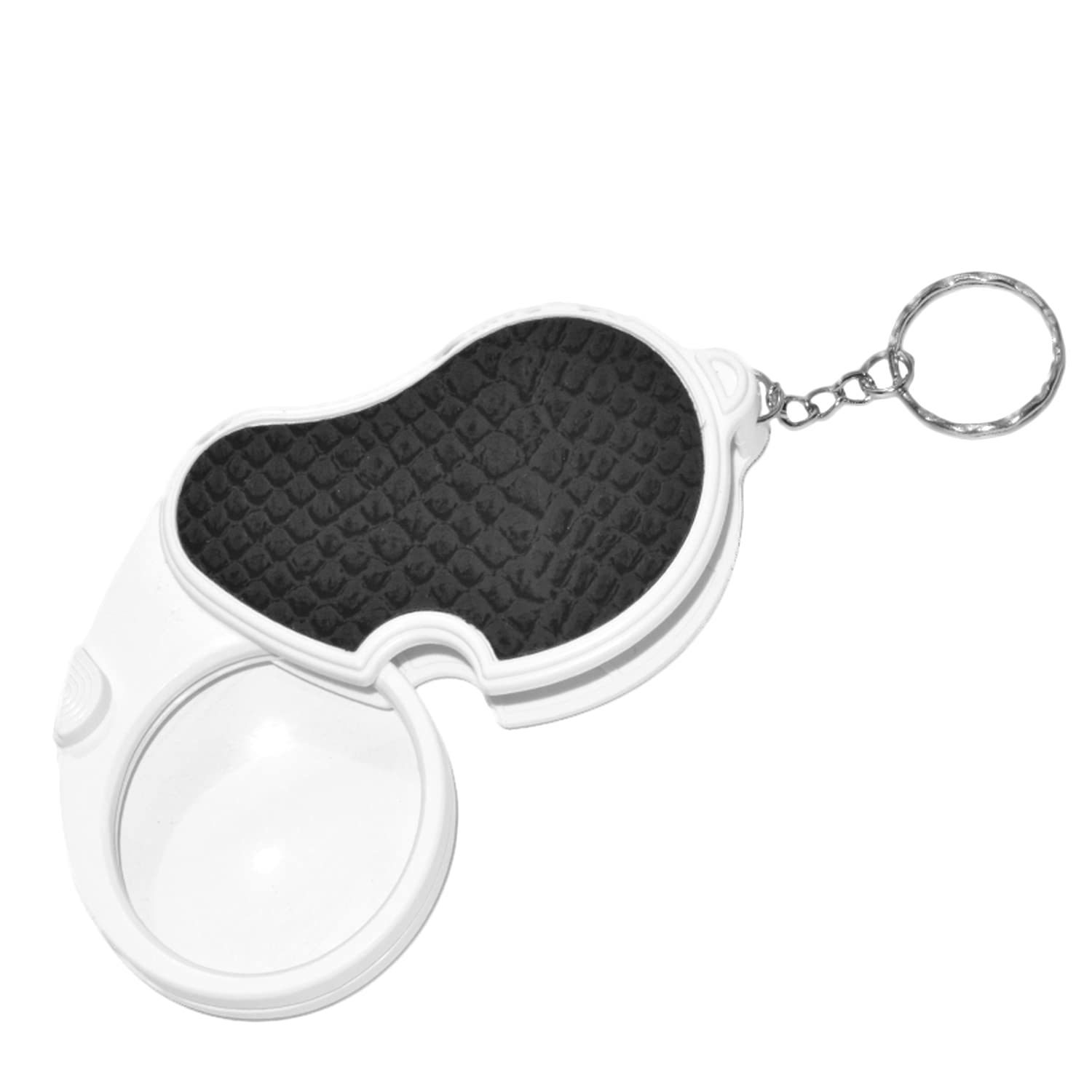 Loupe à main LED pliable, lentille HD 45 mm, 5 compartiments, ABS et coque cuir