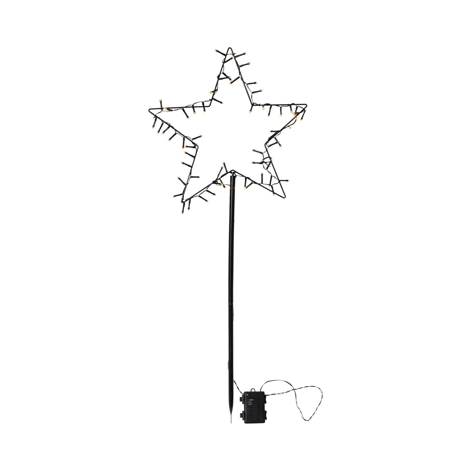 Best Season Weiß Led-Lichterstern Spiky 60 Warmweiße Led 39X93cm Batteriebetrieben Timer Outdoor
