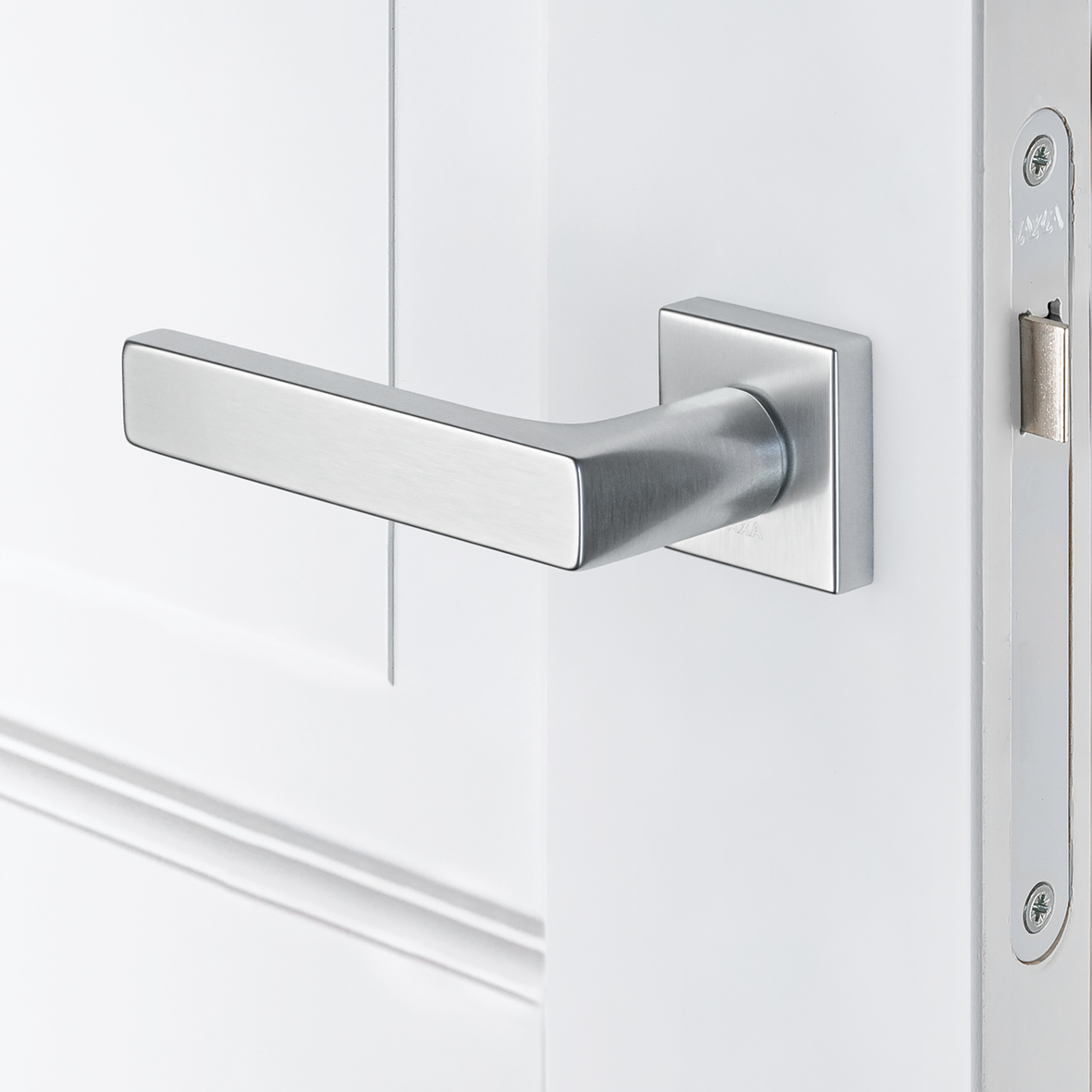 Axa Türbeschlagset Für Innentüren - Klickfeder - Türgriff Aus Aluminium - Türgriff Mit Quadratischer Rosette