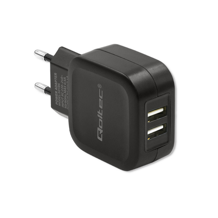 Qoltec Mehrfarbig Wandladegerät 17W 5V 3,4A 2Xusb