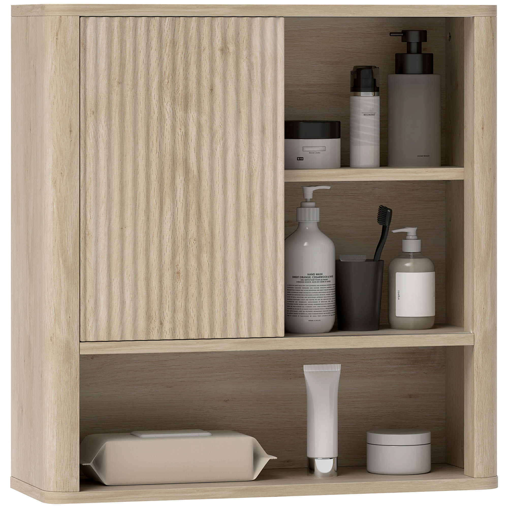 Homcom - Armoire Murale De Salle De Bain Style Bohème Chic - Porte