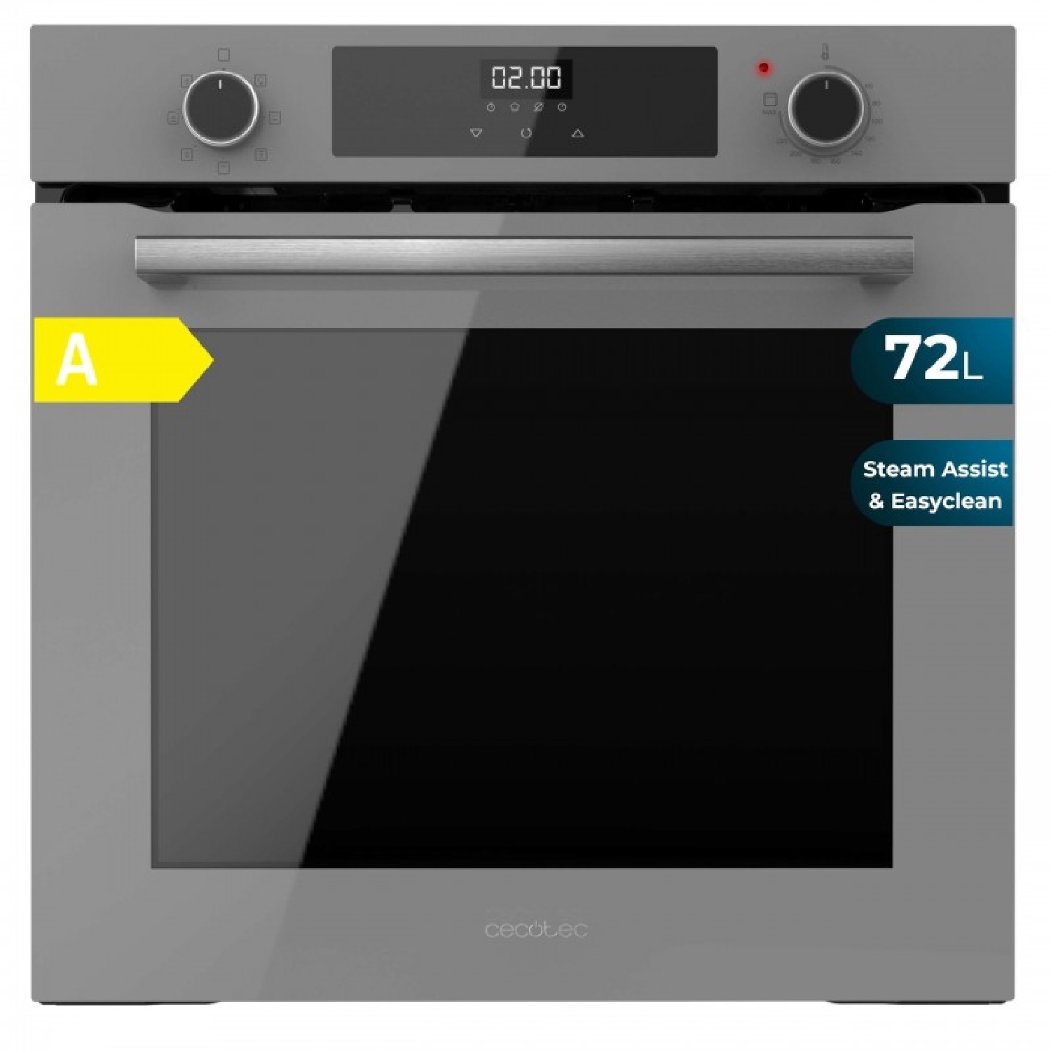 Cecotec Bolero Hexa M226000 Multifunktionsofen, Integrierbar, 60 Cm, Glass Grey A. 2800 W, 72 L, 7 Funktionen, Grillmodus, Fan Assisted Grill, Konvektionsmodus, Defrost, Steam Base X2, Steam Easyclean - Image 3
