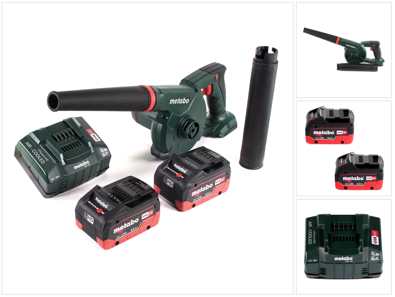 Metabo Ag 18 Akku Gebläse 18 V + 2x Lihd Akku 8, 0ah + Ladegerät