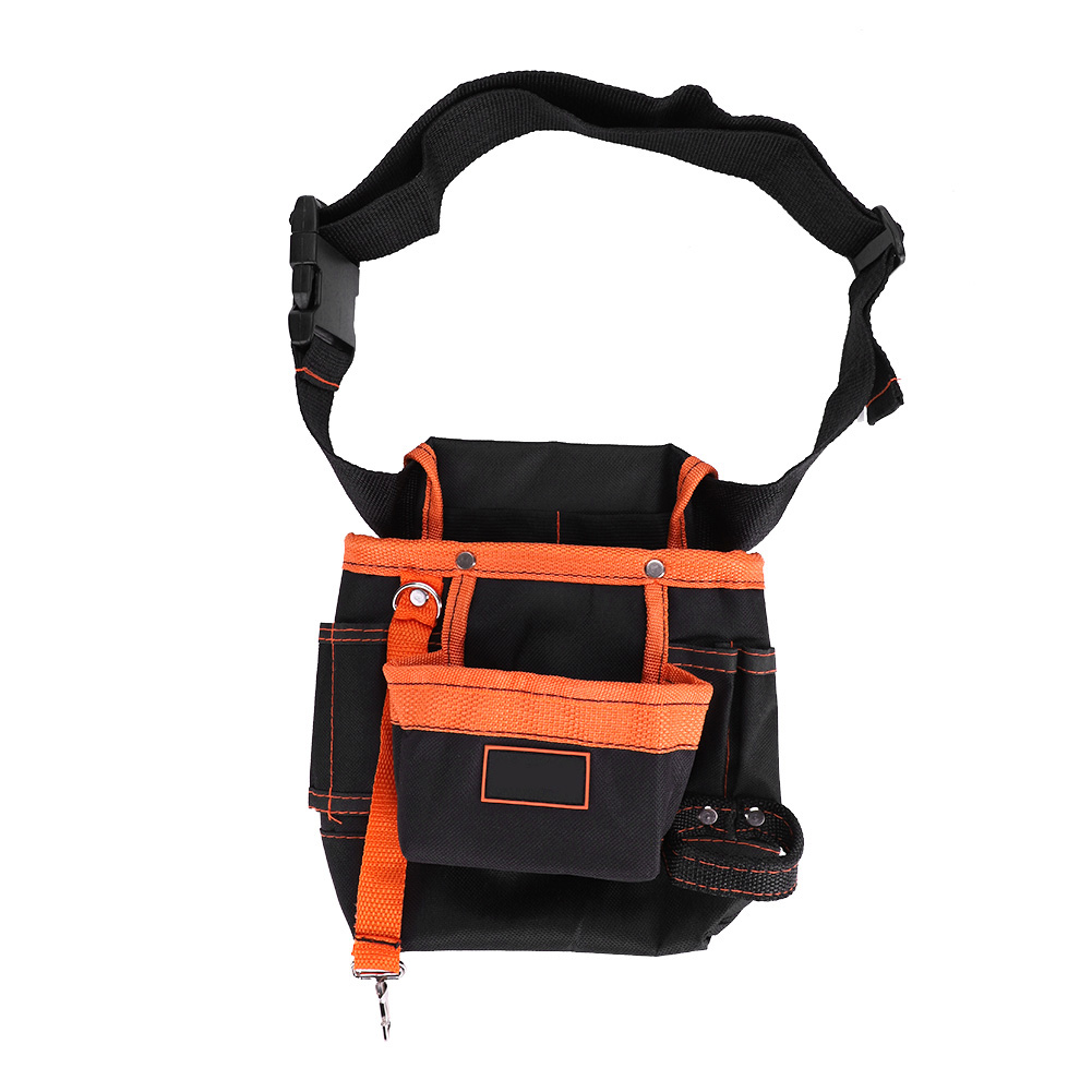 Sacoche à outils ceinture 8 poches en tissu Oxford 600D, réglable jusqu'à 115 cm, noir