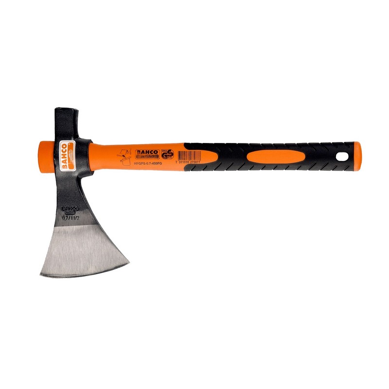 Bahco Orange Camping-Axt Mit Fiberglasstiel Und Blatt In Französischem Design, 380 Mm, 1,07 Kg