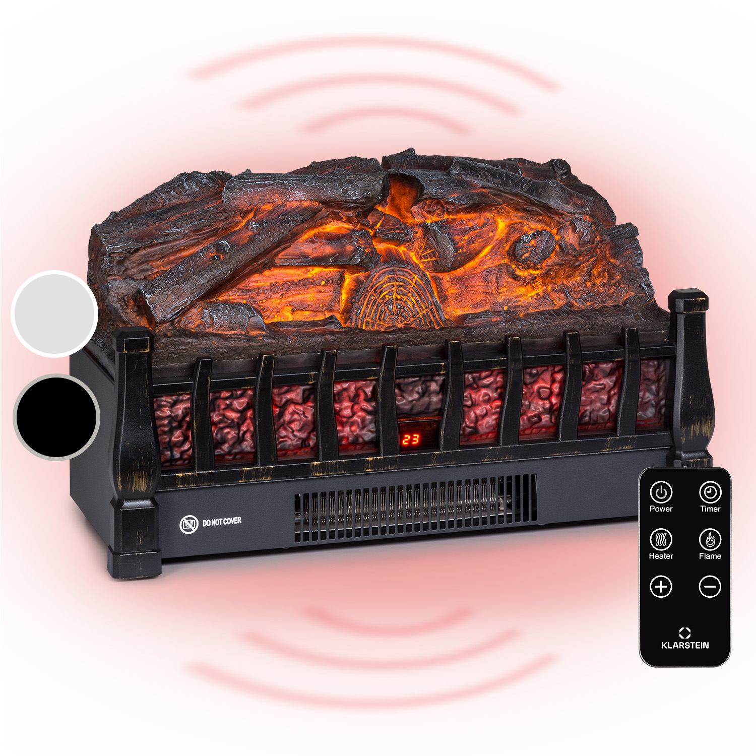 Klarstein Kamini Fxl 2g Cheminée Électrique Insert 1800 W Led-3d Simulation De Flammes