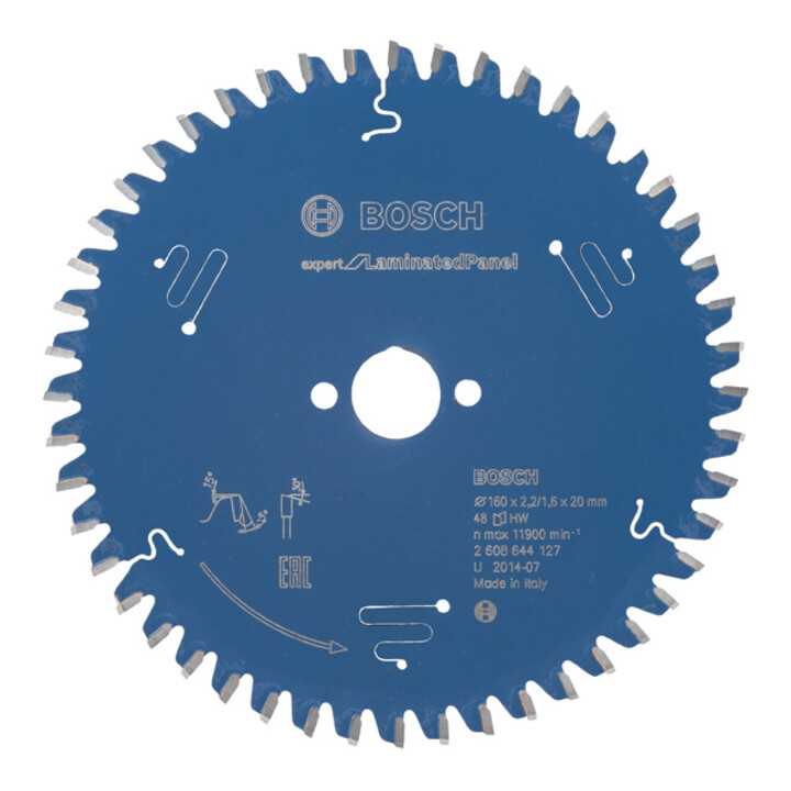 Photo de Lame De Scie Circulaire 160 Mm – Alésage 20 Mm – 48 Dents Atb Pour Panneaux Stratifiés – Coupe Nette Sans Éclat Bosch