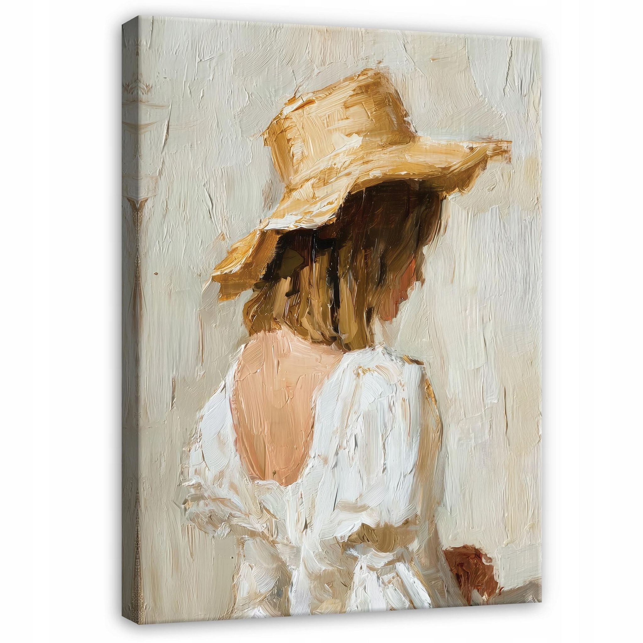 Wallarena Leinwandbild Abstrakte Frau Boho Beige, Sanfte Wanddeko Für Schlafzimmer Und Wohnzimmer, Hochauflösender Druck, 120 X 80 Cm