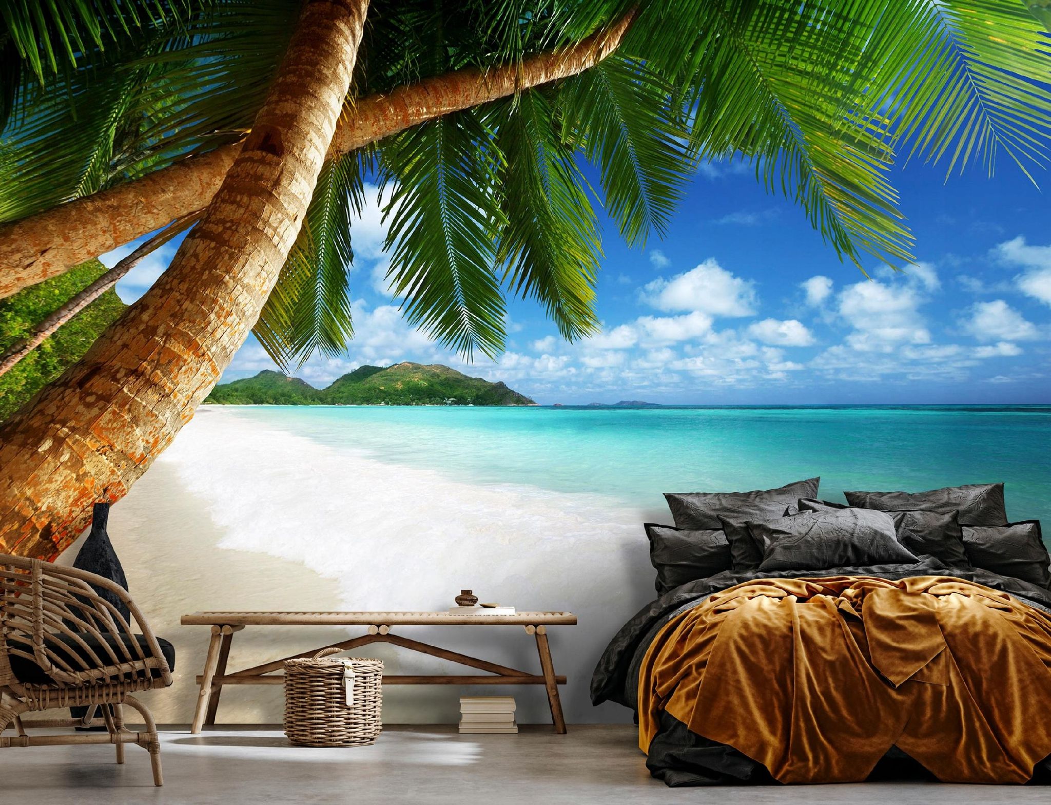 Vlies Fototapete Strand 200x140 Cm, Tapeten, Für Wohn Und Schlafzimmer, Vliestapete Wandtapete Tapete 3d Effekt- Inkl. Kleister - Meer, Wallarena