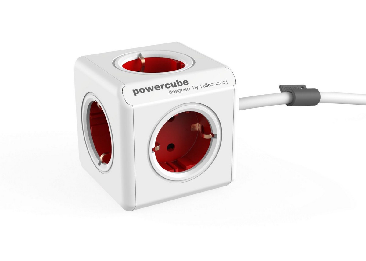 Allocacoc Weiss/Rot Steckdosenleiste, Powercube (5X, Cee 7/3, 3 M) - Bild 4